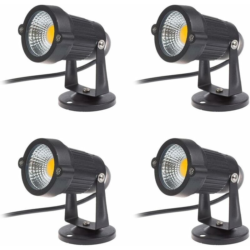 Lot de 4 Spot led 3W 220V Spots Jardin Orientables Luminaires Extérieur Jardin Terrasse