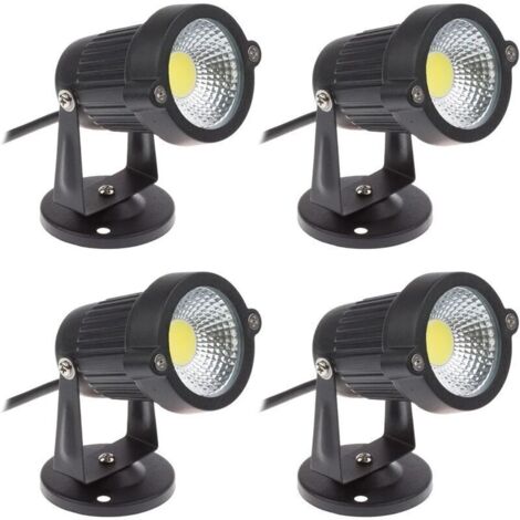 Lot de 4 Spot LED Cob 5W 220V Spots Jardin Orientables Luminaires Extérieur Jardin Terrasse（Blanc Froid）