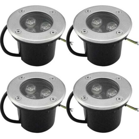 Lot de 4 Spot Led Encastrable Exterieur 4Pcs 3W IP65 Rond 270 Lumen 3000K Pour Terrasse Jardin Chemin 220V