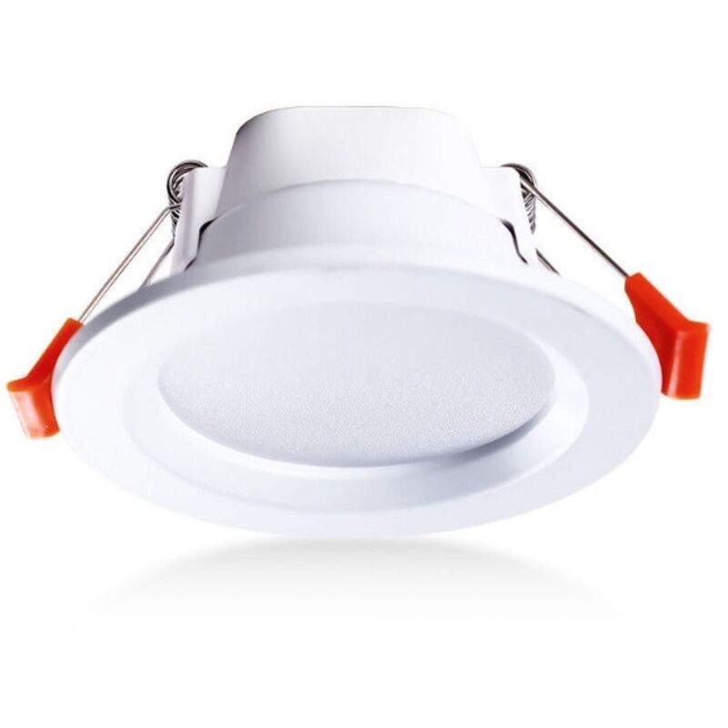 Hyy Ar - Lot de 4 plafonniers encastrés à led IP65 étanche 5 w blanc chaud rond spot encastrable, plastique, blanc