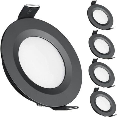 Lot de 4 spots LED encastrables 12V Trou 58-65mm 3W 3200K blanc chaud Aluminium ultra mince pour camping-car et bateau