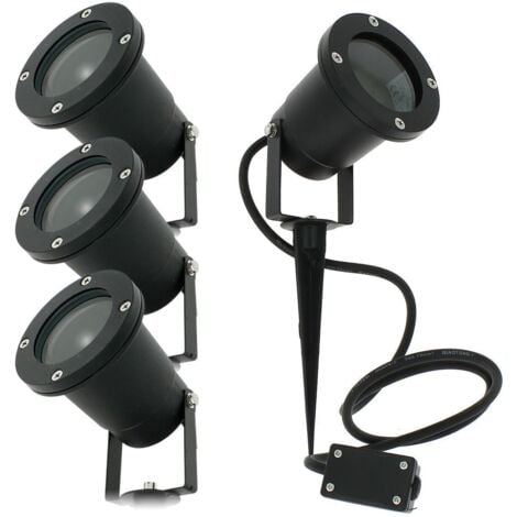 Spots extérieurs avec piquet X6 - pour Ampoule LED GU10 - Câble 1m50 - éclairage de jardin à piquer - orientable - étanche IP65