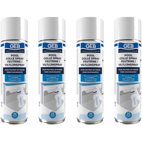 Lot de 4 Sprays colle feutrine POOL - GEB