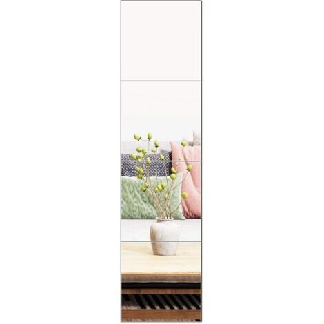 Lot de 4 stickers muraux miroir acrylique carrés pour salons, chambres, salles de bain et salles de sport, 30 x 30 cm