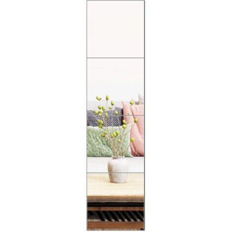Lot de 4 stickers muraux miroir acrylique carrés pour salons, chambres, salles de bain et salles de sport, 30 x 30 cm