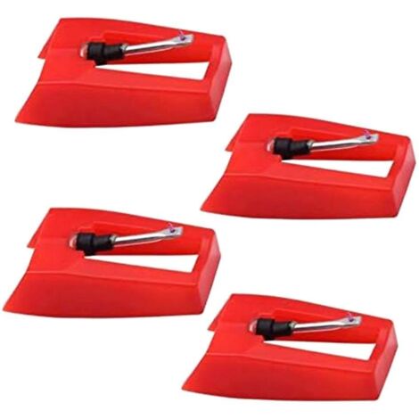 Lot de 4 stylets de rechange en rubis pour platine vinyle (gramophone).