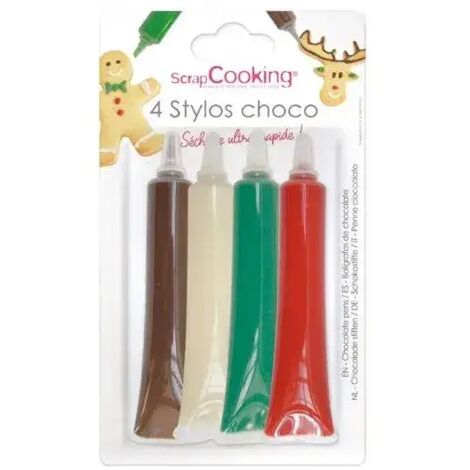 Lot De 4 Stylos Chocolat Noël - Scrapcooking