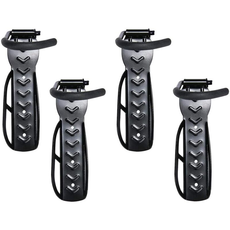 Peny - Lot de 4 Support de Vélo Crochet pour Vélo Support Mural pour Vélo Porte-Vélos Mural Vélo Peu Encombrants Noir Support Mural pour Vélo en