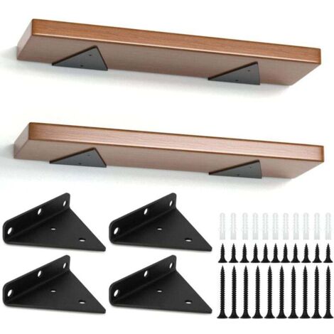 Lot de 4 Support Etagere Triangle, 8CM Supports D'étagère Flottant en Fer, Support Étagère Mural en Métal Pour Étagères Ouvertes de Bricolage