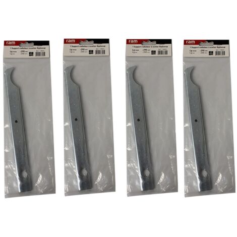 Lot de 4 supports à sceller pour radiateur en fonte type rideau - longueur axe 260 mm - longueur totale 290 mm - Ram