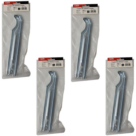 Lot de 4 supports à sceller pour radiateur en fonte type traditionnel - longueur axe 225 mm - longueur totale 260 mm - Ram