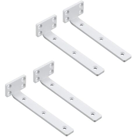 Lot de 4 Supports d' Étagère Flottants, 15 x 5 CM, Équerre Étagere Durable et Pratique, Equerre Etagere Murale avec Vis, Blanc