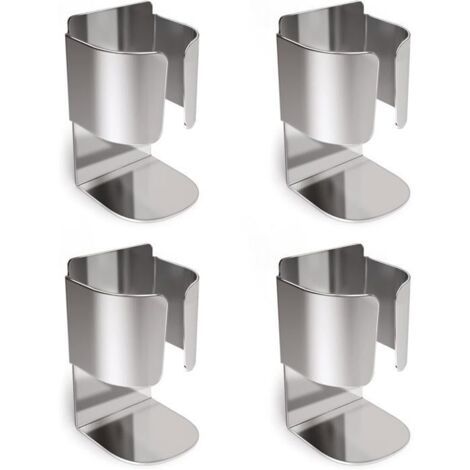 Lot de 4 supports de brosse à dents électrique en acier inoxydable, étui mural de rangement pour dentifrice