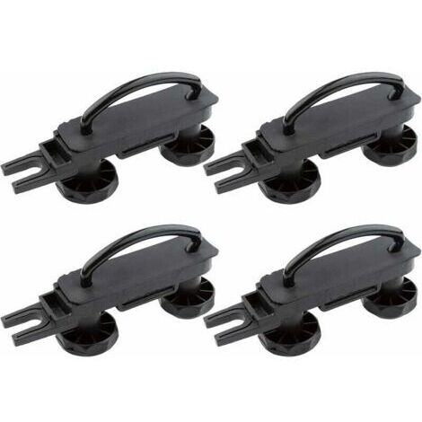 Lot de 4 supports de fixation en U universels pour coffre de toit de voiture - Largeur intérieure avec 8 écrous de verrouillage