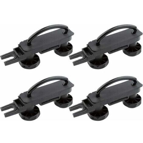 Lot de 4 supports de fixation en U universels pour coffre de toit de voiture - Largeur intérieure avec 8 écrous de verrouillage