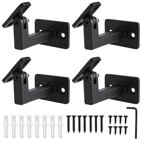 Lot de 4 supports de main courante réglables, supports de rampe d'escalier