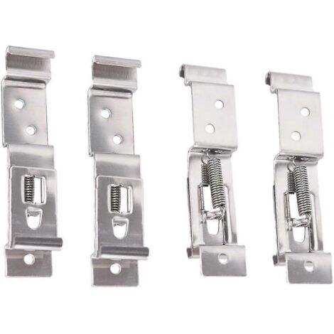 Lot de 4 supports de plaque d'immatriculation pour remorque, avec ressort, en acier inoxydable.