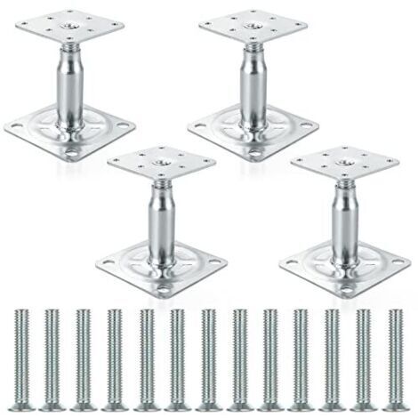 Lot de 4 supports de poteau galvanisés réglables 100-150mm – Acier haute résistance – Pour structures légères à moyennes – Installation facile