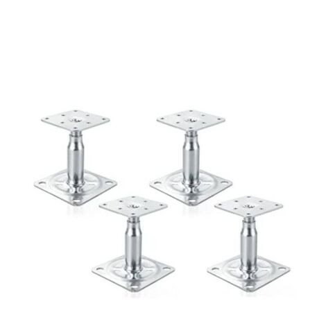 Lot de 4 supports de poteau surélevés galvanisés réglables de 100 à 150 mm, support de toit robuste pour construction
