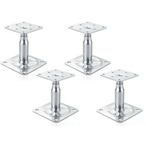 Lot de 4 supports de poteau surélevés galvanisés réglables de 100 à 150 mm, support de toit robuste pour construction
