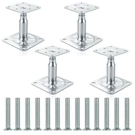 Lot de 4 supports de poteau surlevs galvaniss rglables de 100 150 mm, support de toit robuste pour construction