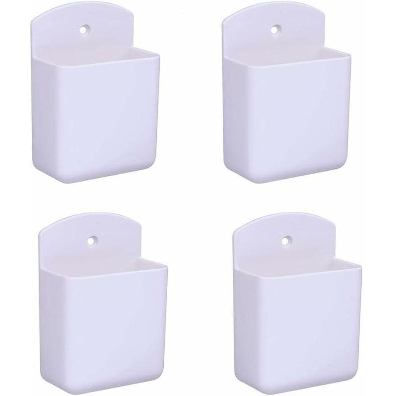 Gabrielle - Lot de 4 supports de télécommande blancs support de télécommande support mural boîte de rangement multimédia pour bureau à domicile Gabrielle - Lot de 4 supports de télécommande blancs support de télécommande support mural boîte de rangement multimédia pour bureau à domicile
