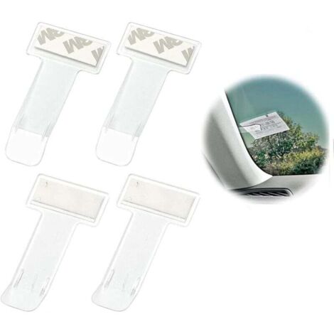 Lot de 4 supports de ticket de voiture transparents à clip pour permis de stationnement, porte-permis de stationnement, pare-vent, autocollants pour permis de stationnement