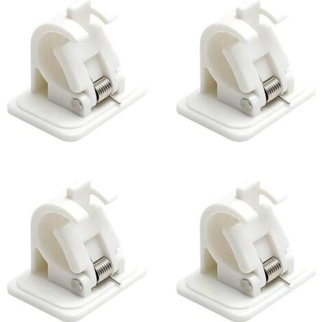 lot de 4 supports de tringle à rideau auto-adhésifs sans perçage - crochets de fixation en plastique réglables pour la maison 153