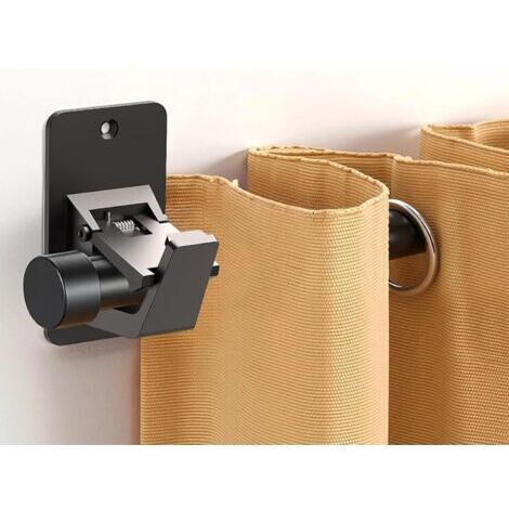 Lot de 4 Supports de Tringle à Rideaux Auto-Adhésifs sans Perçage en ABS ,Fixation Extra Solide pour Salle de Bain, Cuisine et Salon,Résistants et Durables