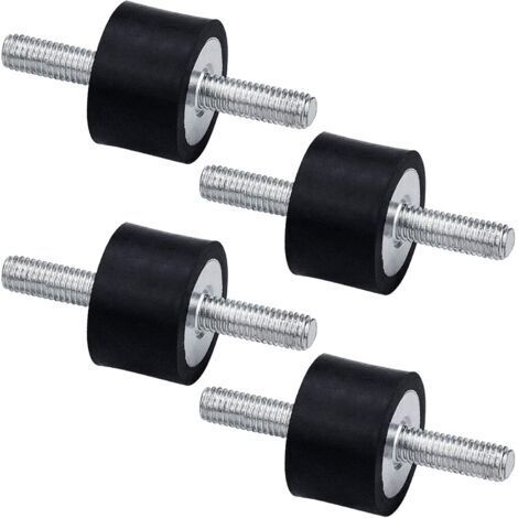 Lot de 4 Supports d'Isolation Anti-Vibration en Caoutchouc, M8 30 x 20 mm Supports Amortisseurs de Vibrations Isolateur pour Voiture, Bateau, Bobines, Compresseur d'air