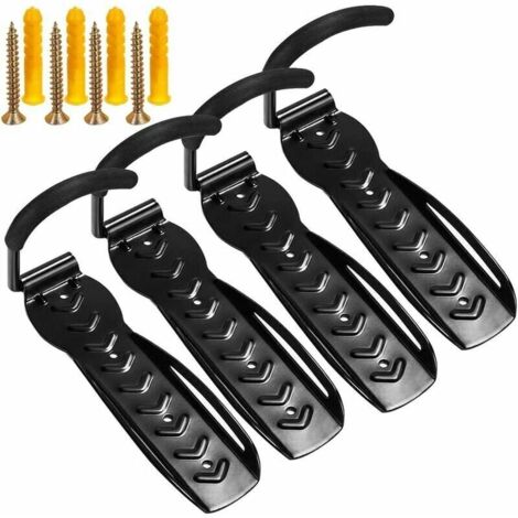 Lot de 4 supports muraux pour vélo - Pour l'intérieur et l'extérieur - Pour économiser de l'espace - Charge maximale : 30 kg