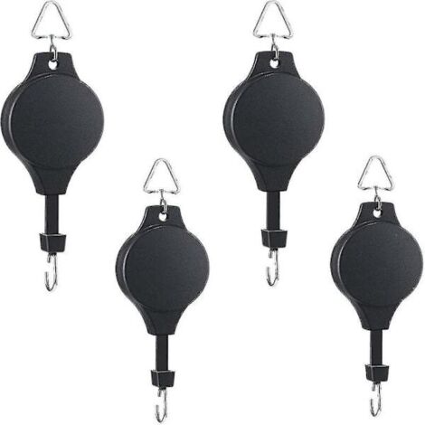 Lot de 4 supports pour plantes, suspensions réglables, paniers suspendus pour jardin, pots et mangeoires à oiseaux de différentes tailles