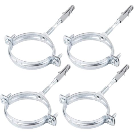 Lot de 4 Supports pour tuyaux, Fixation métal et plastique, Ø 75-80 mm, Montage horizontal et vertical, Espace restreint