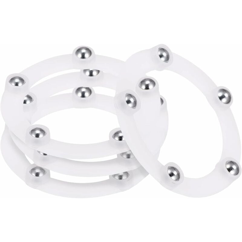 Memkey - Lot de 4 supports rotatifs pivotants de 2' avec roulement à billes en acier - En forme d'anneau - Pour cuisine, coin de l'armoire, blanc