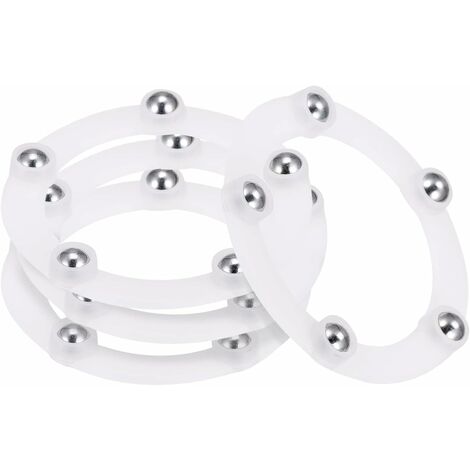 Lot de 4 supports rotatifs pivotants de 2" avec roulement à billes en acier - En forme d'anneau - Pour cuisine, coin de l'armoire, blanc