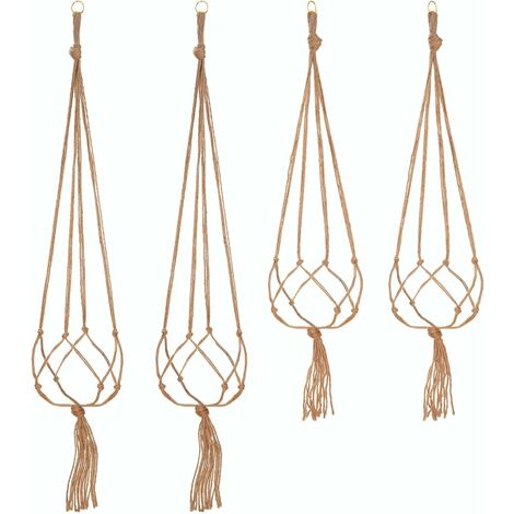 Suspension luinaire en corde tressée - Beige - D 58 x H 22 cm - Collection  Idylle folk