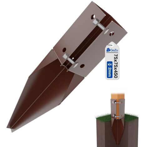 Lot de 4 Swift Pince Réparation Spur revêtement en poudre 75 x 75 mm – Piques robustes de réparation en métal pour poteaux bois – Pied de poteau réparation spur – GeZu Impex
