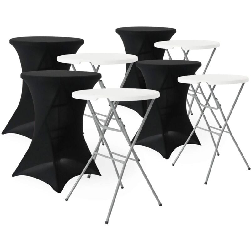 Lot de 4 tables de réception pliantes acier avec housse de protection housse en polyester noit Gala
