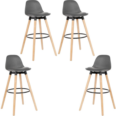 Tabouret de bar scandinave Dani noir 65 cm