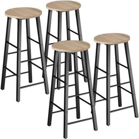 Lot de 4 tabourets bar style industriel clair 72,5 cm