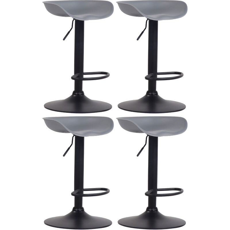 CLP - Ensemble de 4 tabourets anaheim en plastique gris, Schwarz