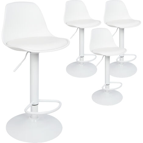 Lot de 4 tabourets de bar blanc