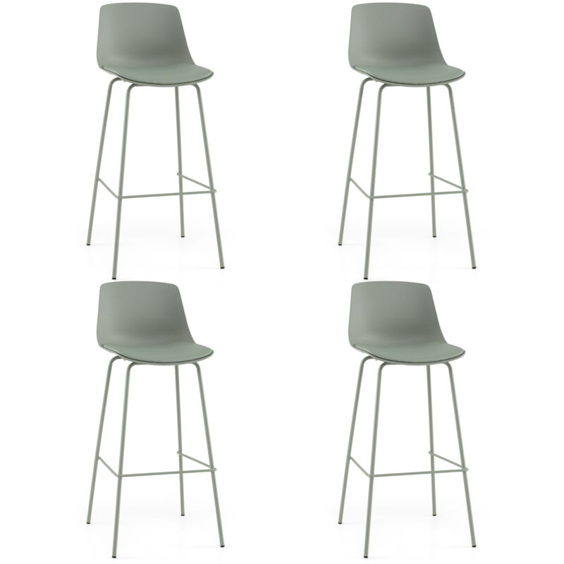Lot de 4 Tabourets de Bar, Chaises de Bar Hautes en Similicuir avec Dossiers, Sièges Rembourrés, Repose-pieds et Pieds en Métal, 48 x 46 x 103 cm Lot de 4 Tabourets de Bar, Chaises de Bar Hautes en Similicuir avec Dossiers, Sièges Rembourrés, Repose-pieds et Pieds en Métal, 48 x 46 x 103 cm