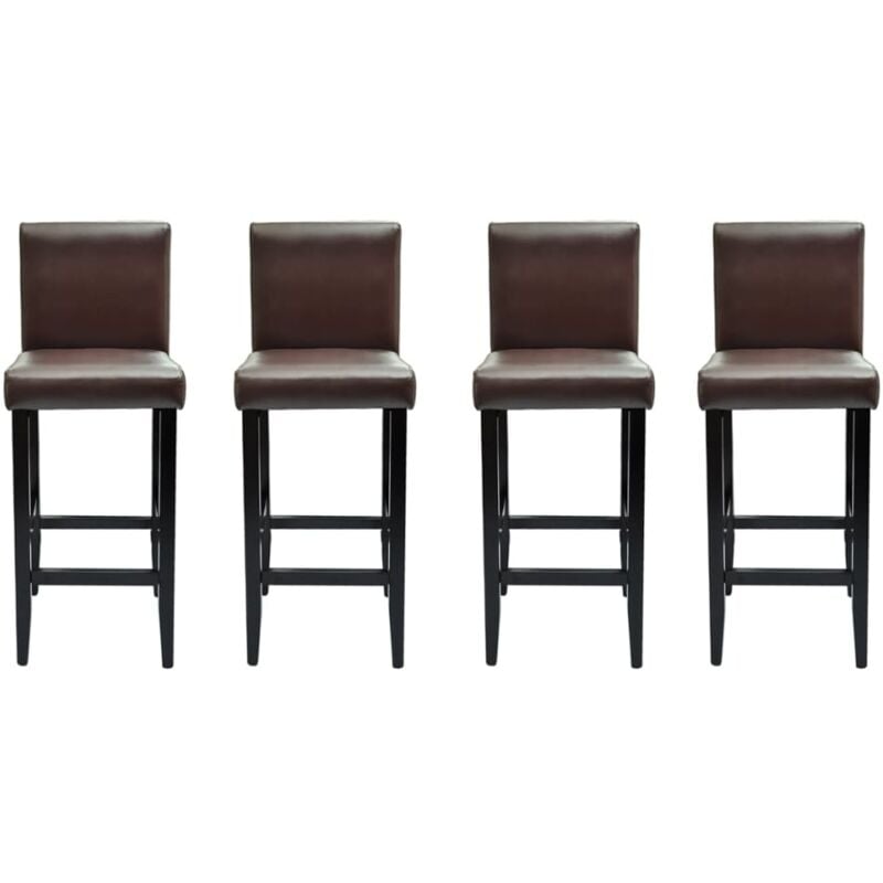 Vidaxl - Tabourets de bar lot de 4 marron foncé similicuir
