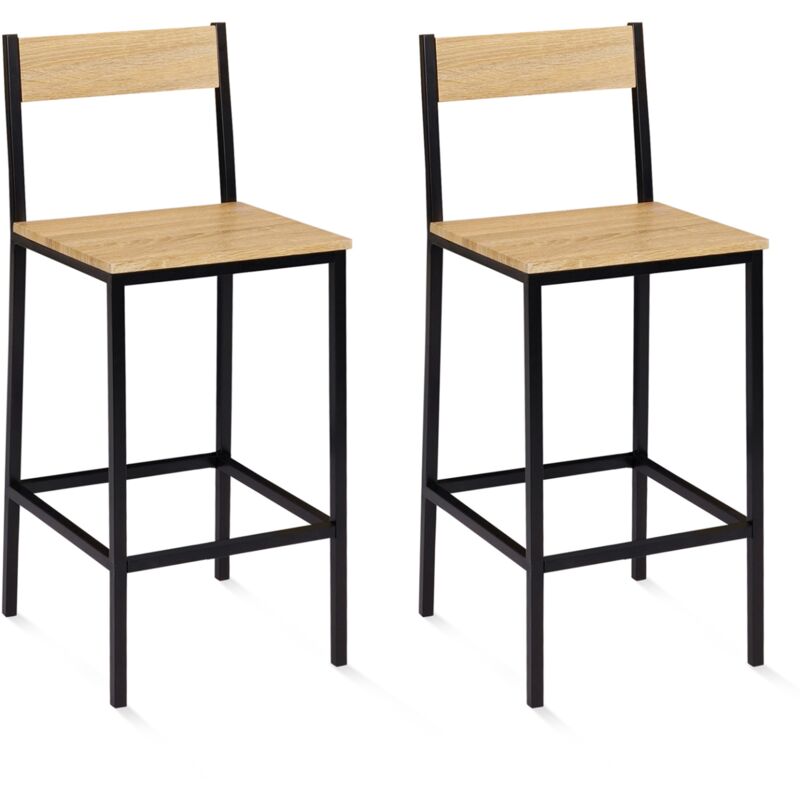 Tabourets de bar avec dossier chaise de cuisine style industriel