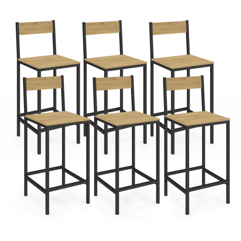 Tabourets de bar avec dossier design industriel