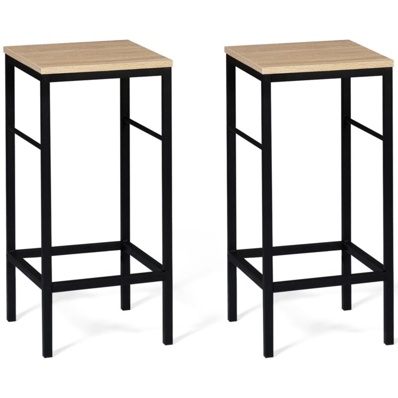 Lot de 2 tabourets de bar detroit design industriel