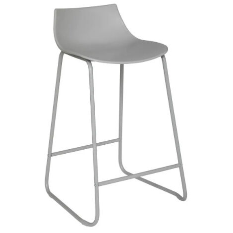Lot de 4 tabourets de bar en polypropylène coloris Gris - longueur 47 x profondeur 48,5 x hauteur 82 cm -PEGANE-