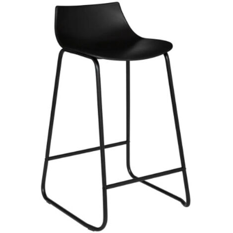 Lot de 4 tabourets de bar en polypropylène coloris noir - longueur 47 x profondeur 48,5 x hauteur 82 cm -PEGANE-