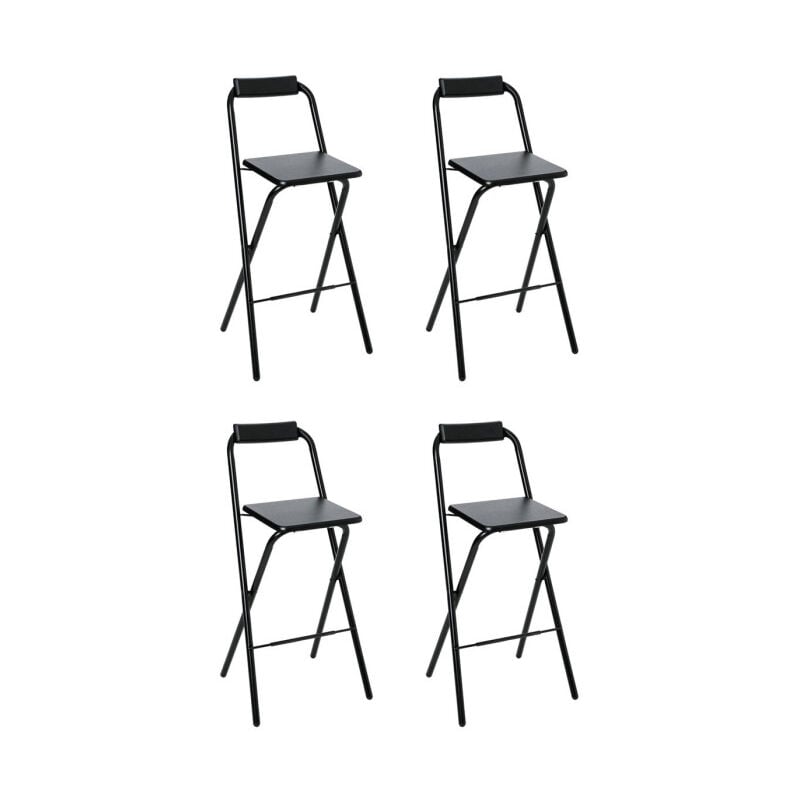Five Simply Smart - Lot de 4 Tabourets de Bar 'Louna' 97cm Noir